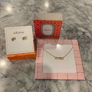 Stella & Dot Earrings and Necklace XOXO